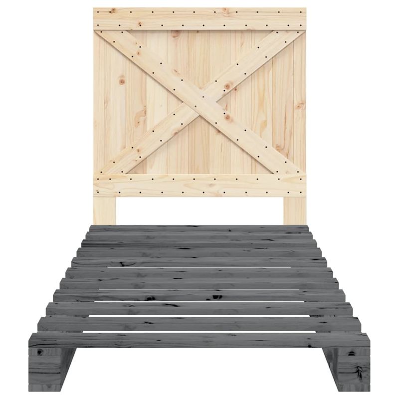 Casa si Gradina - Mobilier - Paturi si accesorii - Paturi - Cadru de pat cu tablie, 90x200 cm, lemn masiv de pin, model with cross headboard - Infinity.ro
