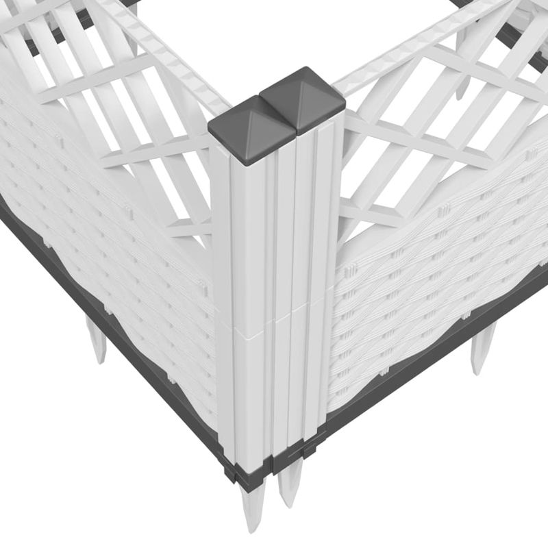 Casa si Gradina - Gradinarit si plante - Plante si ghivece - Ghivece si suporturi - Jardiniera de gradina cu tarusi, alb, 363,5x43,5x43,5 cm, PP - Infinity.ro