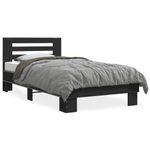 Casa si Gradina - Mobilier - Paturi si accesorii - Paturi - Cadru de pat, negru, 100x200 cm, lemn prelucrat si metal - Infinity.ro