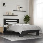Casa si Gradina - Mobilier - Paturi si accesorii - Paturi - Cadru de pat, negru, 100x200 cm, lemn prelucrat si metal - Infinity.ro