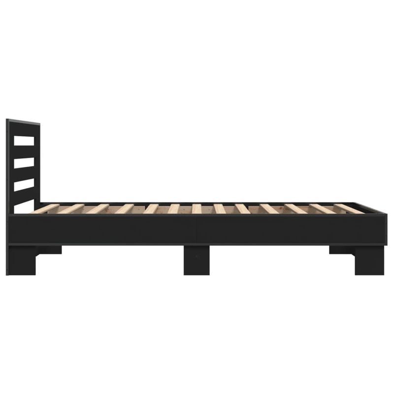 Casa si Gradina - Mobilier - Paturi si accesorii - Paturi - Cadru de pat, negru, 100x200 cm, lemn prelucrat si metal - Infinity.ro