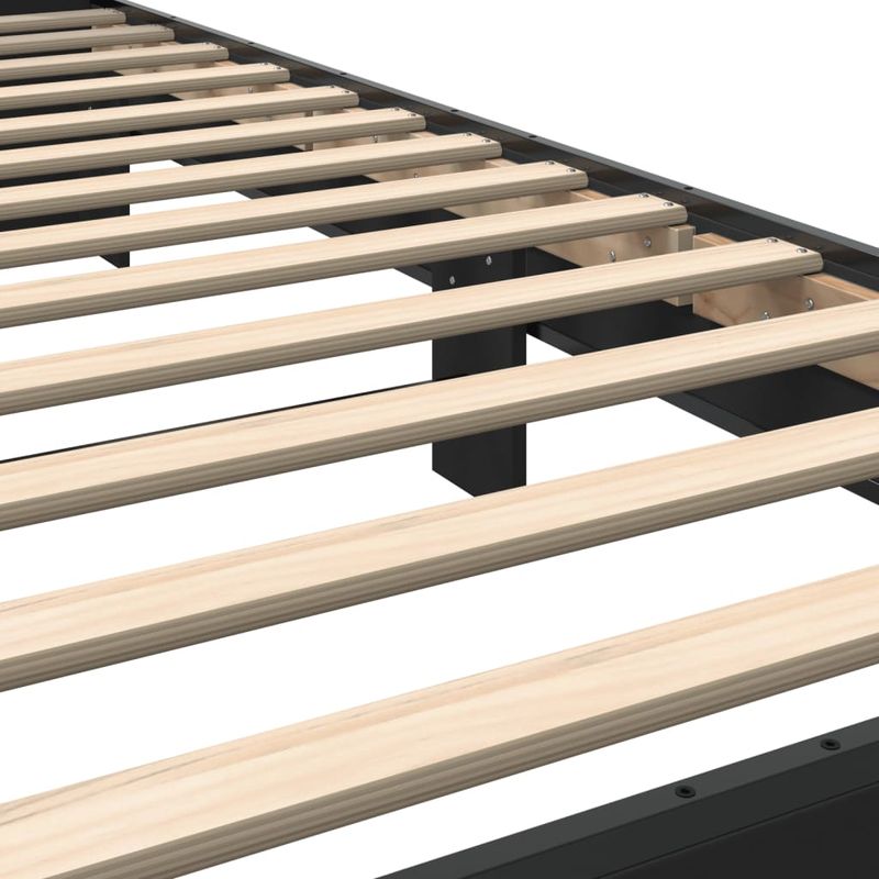 Casa si Gradina - Mobilier - Paturi si accesorii - Paturi - Cadru de pat, negru, 100x200 cm, lemn prelucrat si metal - Infinity.ro