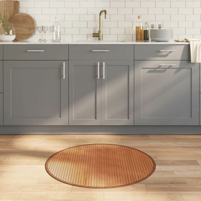 Casa si Gradina - Textile si covoare - Covoare - Covoare casa - Covor rotund, natural, 80 cm, bambus - Infinity.ro