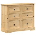 Casa si Gradina/Mobilier/Organizare si depozitare/Cutii depozitare - Dulap cu sertare „Corona”, 110x43x91 cm, lemn masiv de pin - Infinity.ro