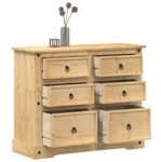 Casa si Gradina/Mobilier/Organizare si depozitare/Cutii depozitare - Dulap cu sertare „Corona”, 110x43x91 cm, lemn masiv de pin - Infinity.ro