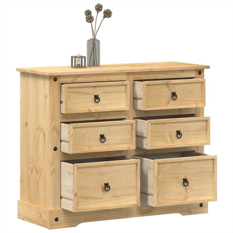 Casa si Gradina/Mobilier/Organizare si depozitare/Cutii depozitare - Dulap cu sertare „Corona”, 110x43x91 cm, lemn masiv de pin - Infinity.ro