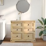 Casa si Gradina/Mobilier/Organizare si depozitare/Cutii depozitare - Dulap cu sertare „Corona”, 110x43x91 cm, lemn masiv de pin - Infinity.ro