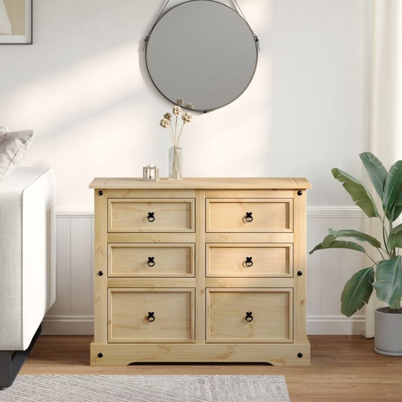 Casa si Gradina/Mobilier/Organizare si depozitare/Cutii depozitare - Dulap cu sertare „Corona”, 110x43x91 cm, lemn masiv de pin - Infinity.ro