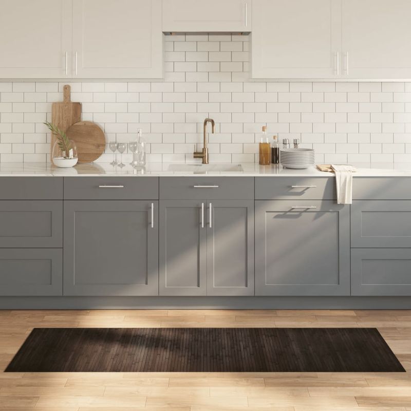 Casa si Gradina - Textile si covoare - Covoare - Covoare casa - Covor dreptunghiular, maro inchis, 60x200 cm, bambus - Infinity.ro