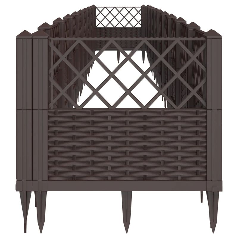 Casa si Gradina - Gradinarit si plante - Plante si ghivece - Ghivece si suporturi - Jardiniera de gradina cu tarusi, maro, 363,5x43,5x43,5 cm, PP - Infinity.ro