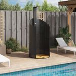 Casa si Gradina - Gradina si terasa - Piscine si accesorii - Accesorii piscine - Dus de exterior, negru, 100x100x241,5 cm, poliratan/lemn acacia - Infinity.ro