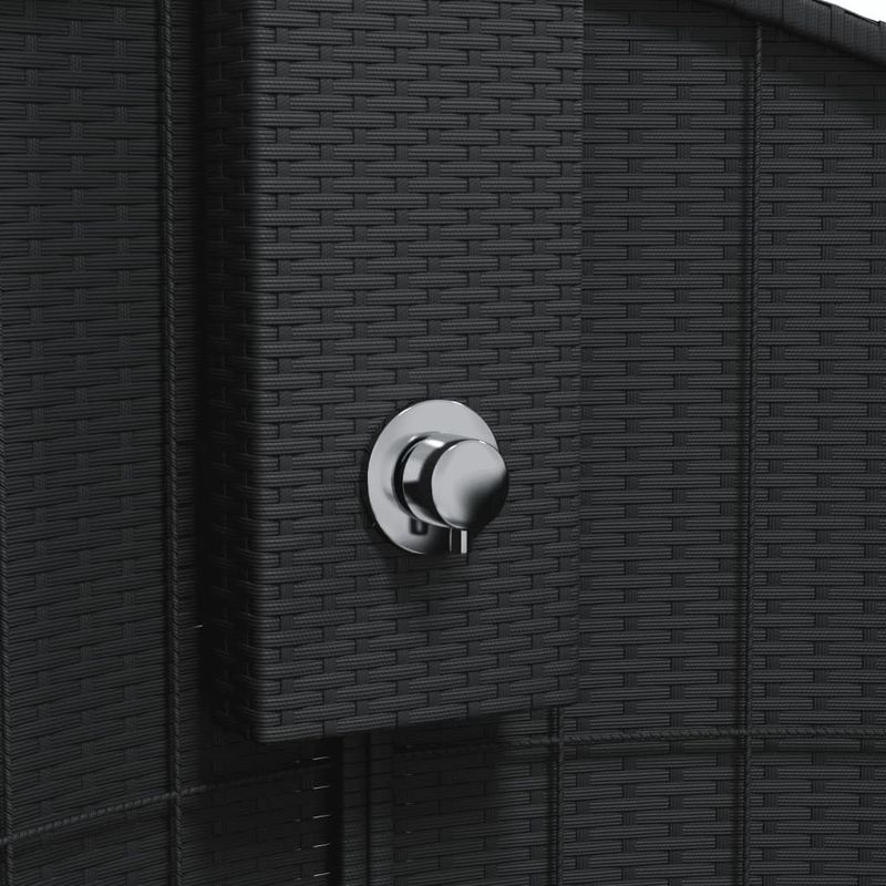 Casa si Gradina - Gradina si terasa - Piscine si accesorii - Accesorii piscine - Dus de exterior, negru, 100x100x241,5 cm, poliratan/lemn acacia - Infinity.ro