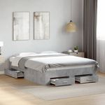 Casa si Gradina - Mobilier - Paturi si accesorii - Paturi - Cadru de pat cu sertare, gri beton, 120x190 cm, lemn prelucrat - Infinity.ro
