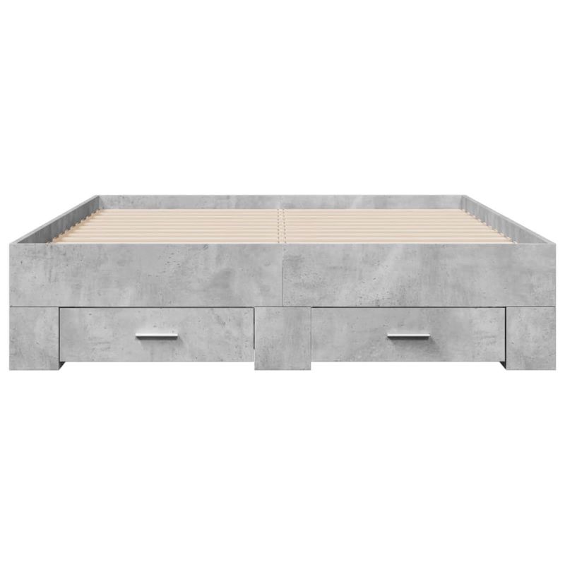 Casa si Gradina - Mobilier - Paturi si accesorii - Paturi - Cadru de pat cu sertare, gri beton, 120x190 cm, lemn prelucrat - Infinity.ro