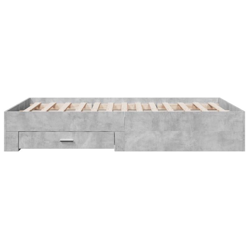 Casa si Gradina - Mobilier - Paturi si accesorii - Paturi - Cadru de pat cu sertare, gri beton, 120x190 cm, lemn prelucrat - Infinity.ro