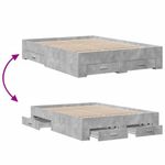 Casa si Gradina - Mobilier - Paturi si accesorii - Paturi - Cadru de pat cu sertare, gri beton, 120x190 cm, lemn prelucrat - Infinity.ro