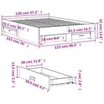 Casa si Gradina - Mobilier - Paturi si accesorii - Paturi - Cadru de pat cu sertare, gri beton, 120x190 cm, lemn prelucrat - Infinity.ro
