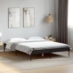 Casa si Gradina - Mobilier - Paturi si accesorii - Paturi - Cadru de pat, negru, 120x190 cm, lemn prelucrat si metal - Infinity.ro