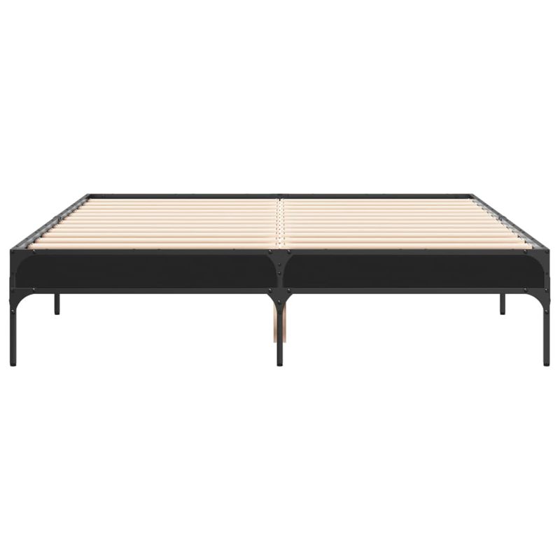 Casa si Gradina - Mobilier - Paturi si accesorii - Paturi - Cadru de pat, negru, 120x190 cm, lemn prelucrat si metal - Infinity.ro