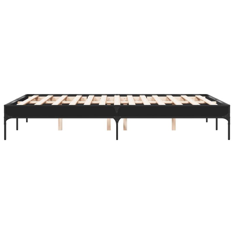 Casa si Gradina - Mobilier - Paturi si accesorii - Paturi - Cadru de pat, negru, 120x190 cm, lemn prelucrat si metal - Infinity.ro