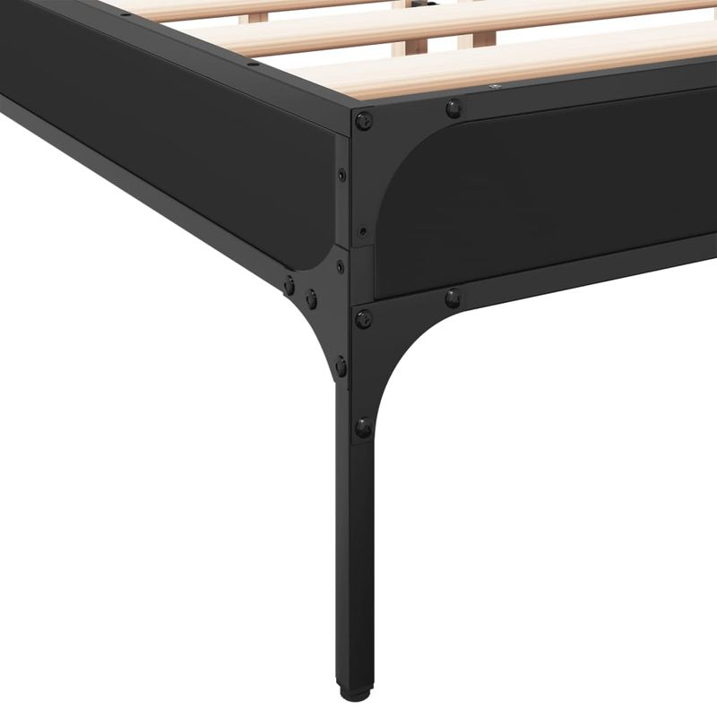 Casa si Gradina - Mobilier - Paturi si accesorii - Paturi - Cadru de pat, negru, 120x190 cm, lemn prelucrat si metal - Infinity.ro
