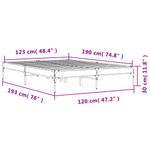 Casa si Gradina - Mobilier - Paturi si accesorii - Paturi - Cadru de pat, negru, 120x190 cm, lemn prelucrat si metal - Infinity.ro