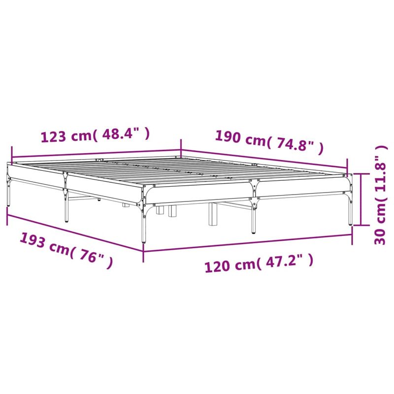 Casa si Gradina - Mobilier - Paturi si accesorii - Paturi - Cadru de pat, negru, 120x190 cm, lemn prelucrat si metal - Infinity.ro