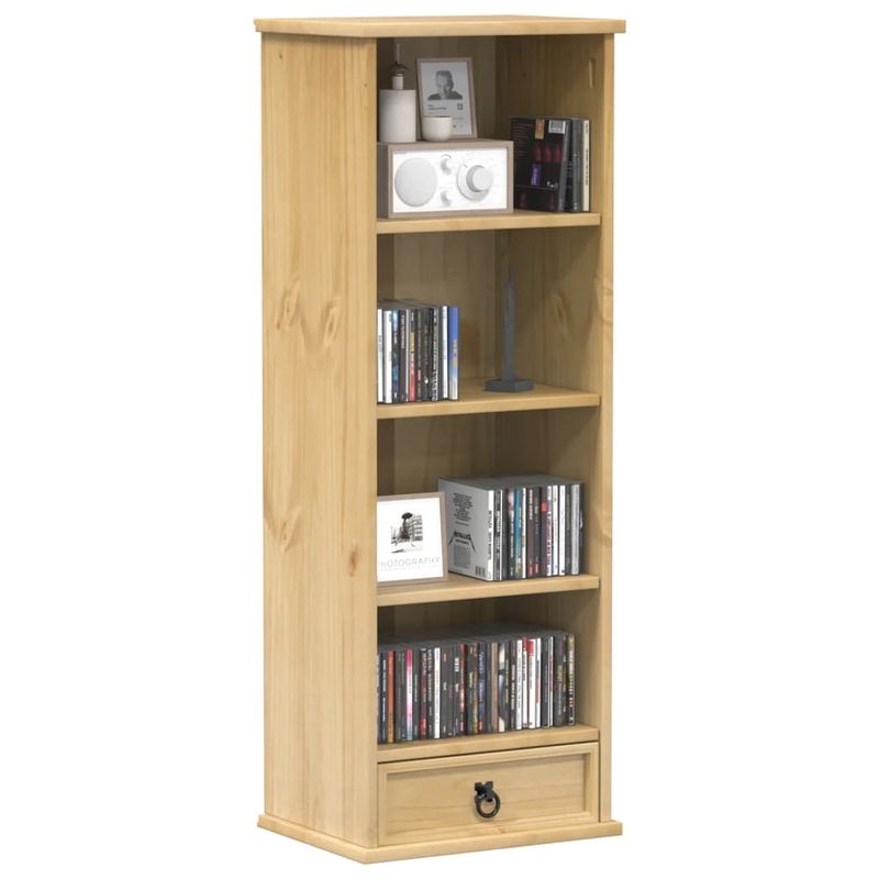 Casa si Gradina - Mobilier - Biblioteci si rafturi - Biblioteci - Dulap de CD-uri „Corona”, 40x30x110 cm, lemn masiv de pin - Infinity.ro
