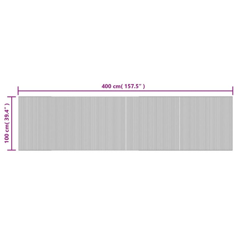 Casa si Gradina - Textile si covoare - Covoare - Covoare casa - Covor dreptunghiular, negru, 100x400 cm, bambus - Infinity.ro