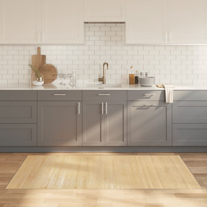 Casa si Gradina - Textile si covoare - Covoare - Covoare casa - Covor dreptunghiular, natural deschis, 100x200 cm, bambus - Infinity.ro