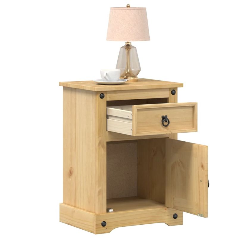 Casa si Gradina - Mobilier - Comode si corpuri - Noptiere - Noptiera Corona, 45x35x64 cm, lemn masiv de pin - Infinity.ro