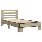 Casa si Gradina - Mobilier - Paturi si accesorii - Paturi - Cadru de pat, stejar sonoma, 90x200 cm, lemn prelucrat si metal - Infinity.ro