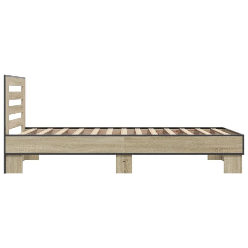 Casa si Gradina - Mobilier - Paturi si accesorii - Paturi - Cadru de pat, stejar sonoma, 90x200 cm, lemn prelucrat si metal - Infinity.ro