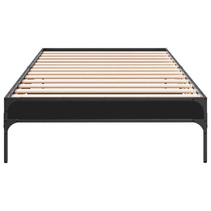 Casa si Gradina - Mobilier - Paturi si accesorii - Paturi - Cadru de pat, negru, 90x200 cm, lemn prelucrat si metal - Infinity.ro