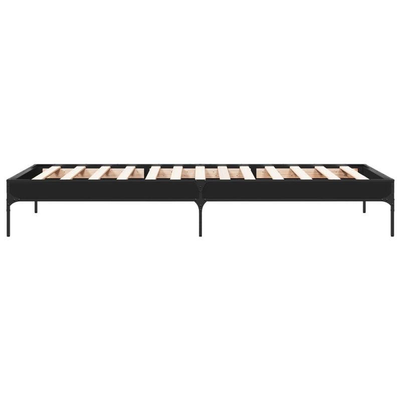 Casa si Gradina - Mobilier - Paturi si accesorii - Paturi - Cadru de pat, negru, 90x200 cm, lemn prelucrat si metal - Infinity.ro