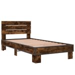 Casa si Gradina - Mobilier - Paturi si accesorii - Paturi - Cadru de pat, stejar fumuriu, 75x190cm, lemn prelucrat si metal - Infinity.ro