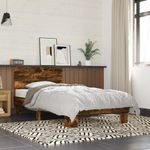 Casa si Gradina - Mobilier - Paturi si accesorii - Paturi - Cadru de pat, stejar fumuriu, 75x190cm, lemn prelucrat si metal - Infinity.ro