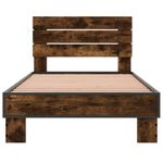 Casa si Gradina - Mobilier - Paturi si accesorii - Paturi - Cadru de pat, stejar fumuriu, 75x190cm, lemn prelucrat si metal - Infinity.ro
