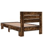 Casa si Gradina - Mobilier - Paturi si accesorii - Paturi - Cadru de pat, stejar fumuriu, 75x190cm, lemn prelucrat si metal - Infinity.ro