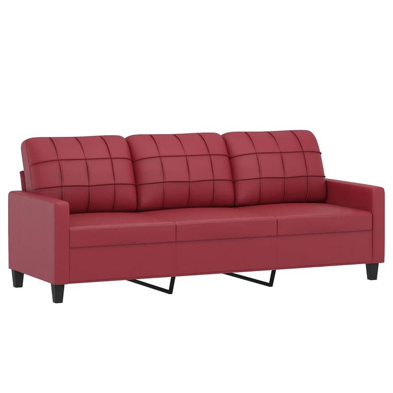 Casa si Gradina - Mobilier - Seturi de mobilier - Seturi living - Set de canapele cu perne, 2 piese, rosu vin, piele ecologica - Infinity.ro