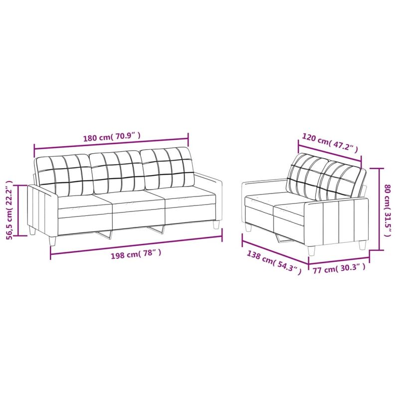 Casa si Gradina - Mobilier - Seturi de mobilier - Seturi living - Set de canapele cu perne, 2 piese, rosu vin, piele ecologica - Infinity.ro
