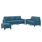 Casa si Gradina - Mobilier - Seturi de mobilier - Seturi living - Set de canapele cu perne, 3 piese, albastru, catifea - Infinity.ro