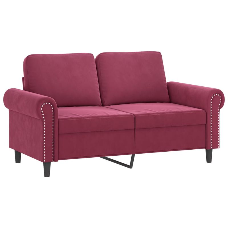 Casa si Gradina - Mobilier - Seturi de mobilier - Seturi living - Set canapea cu perne, 3 piese, rosu vin, catifea - Infinity.ro