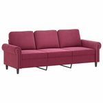 Casa si Gradina - Mobilier - Seturi de mobilier - Seturi living - Set canapea cu perne, 3 piese, rosu vin, catifea - Infinity.ro