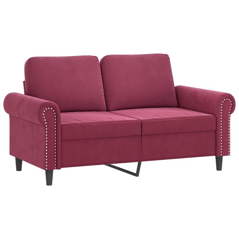 Casa si Gradina - Mobilier - Seturi de mobilier - Seturi living - Set canapea cu perne, 3 piese, rosu vin, catifea - Infinity.ro