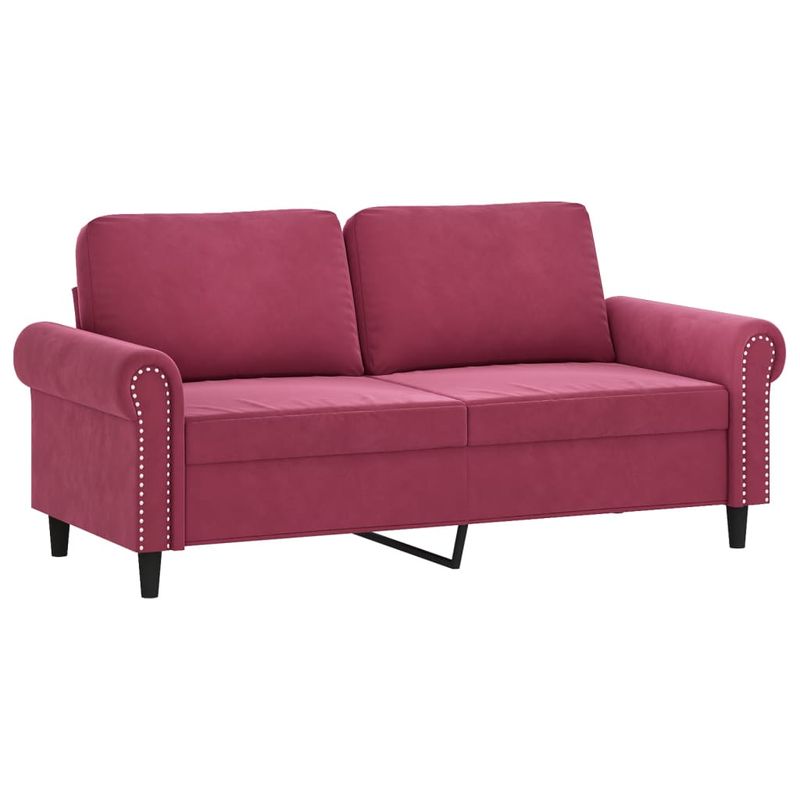 Casa si Gradina - Mobilier - Seturi de mobilier - Seturi living - Set canapea cu perne, 3 piese, rosu vin, catifea - Infinity.ro