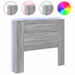 Casa si Gradina - Mobilier - Paturi si accesorii - Accesorii paturi - Tablie de pat cu dulap si LED, gri sonoma, 120x16,5x103,5 cm - Infinity.ro