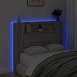 Casa si Gradina - Mobilier - Paturi si accesorii - Accesorii paturi - Tablie de pat cu dulap si LED, gri sonoma, 120x16,5x103,5 cm - Infinity.ro