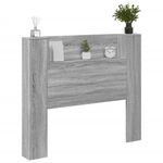 Casa si Gradina - Mobilier - Paturi si accesorii - Accesorii paturi - Tablie de pat cu dulap si LED, gri sonoma, 120x16,5x103,5 cm - Infinity.ro
