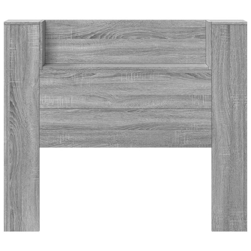 Casa si Gradina - Mobilier - Paturi si accesorii - Accesorii paturi - Tablie de pat cu dulap si LED, gri sonoma, 120x16,5x103,5 cm - Infinity.ro
